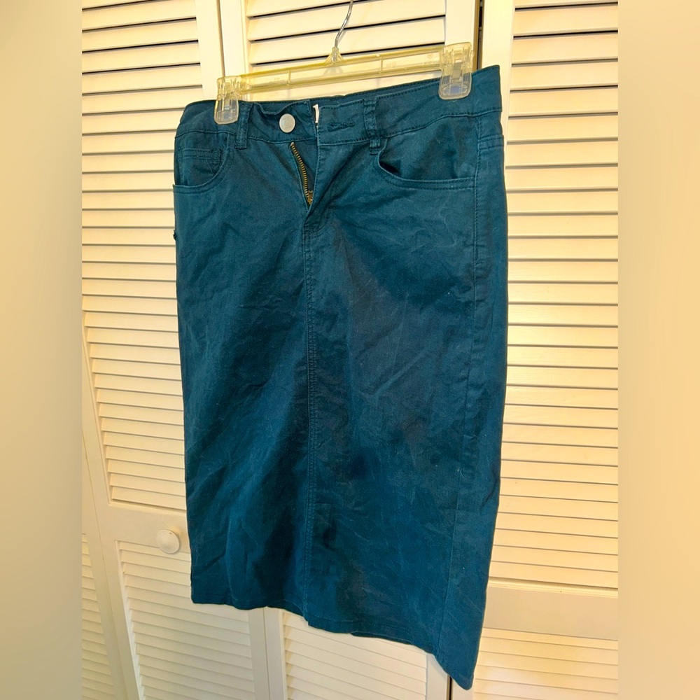 Dark teal blue Inherit stretchy jean skit